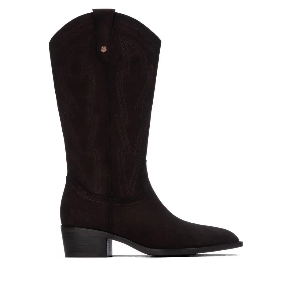 Carmela 16438101 botte marron suède talon bas