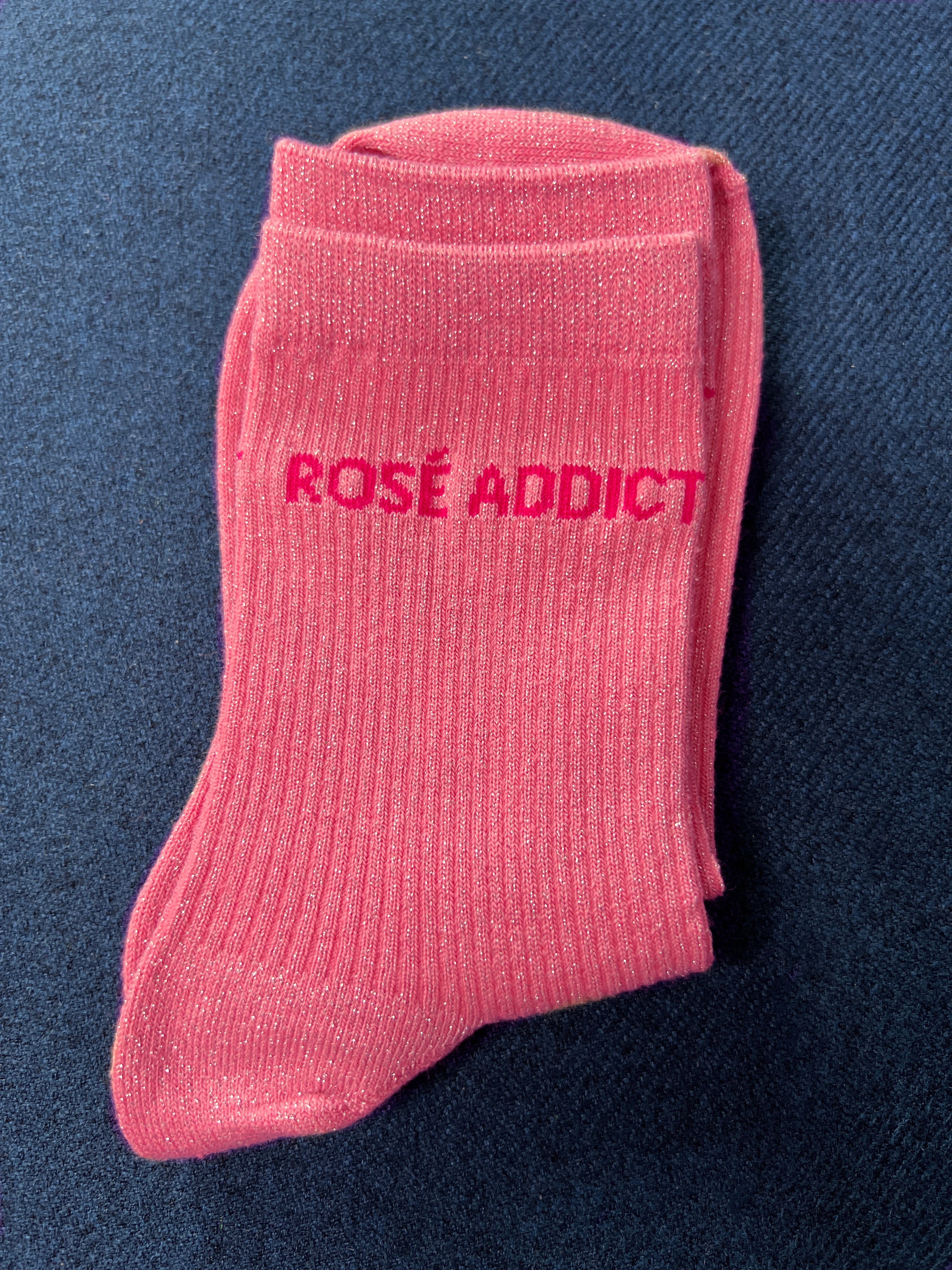 Coralie Masson Rosé Addict chaussettes paillettes coton lurex