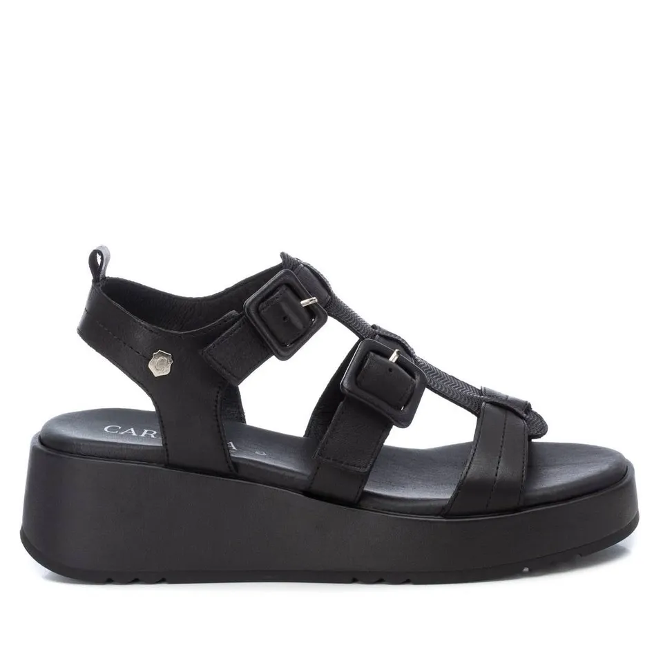 Carmela 16083304 sandales femme noir cuir plateforme