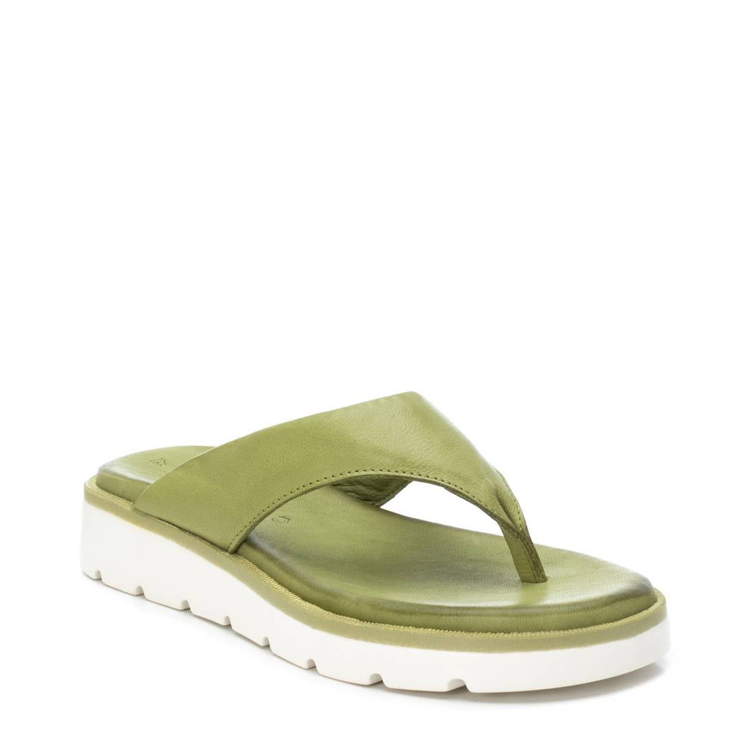 Carmela 16082801 sandale plate cuir verte