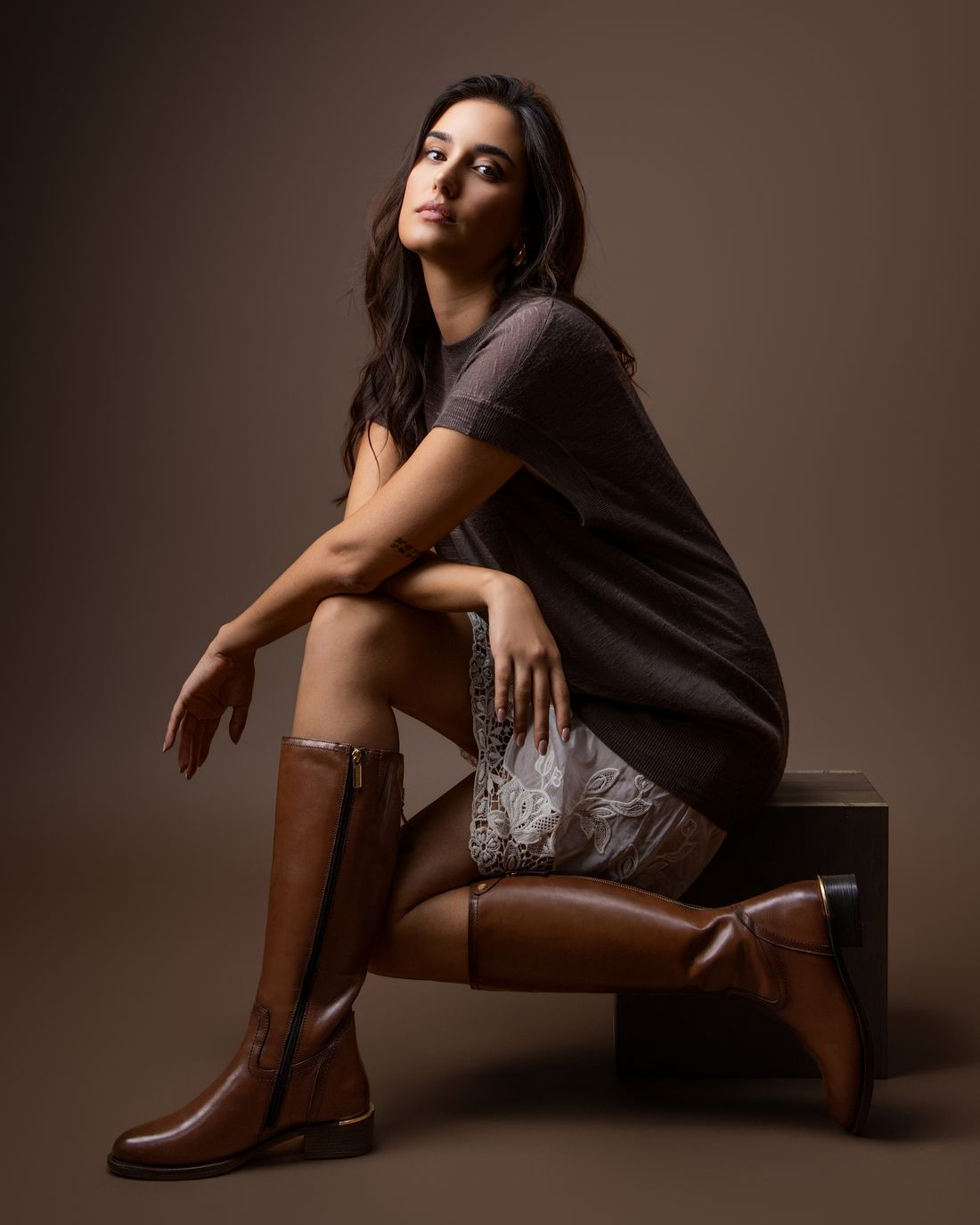 Carmela 16264201 bottes cuir camel talon bas