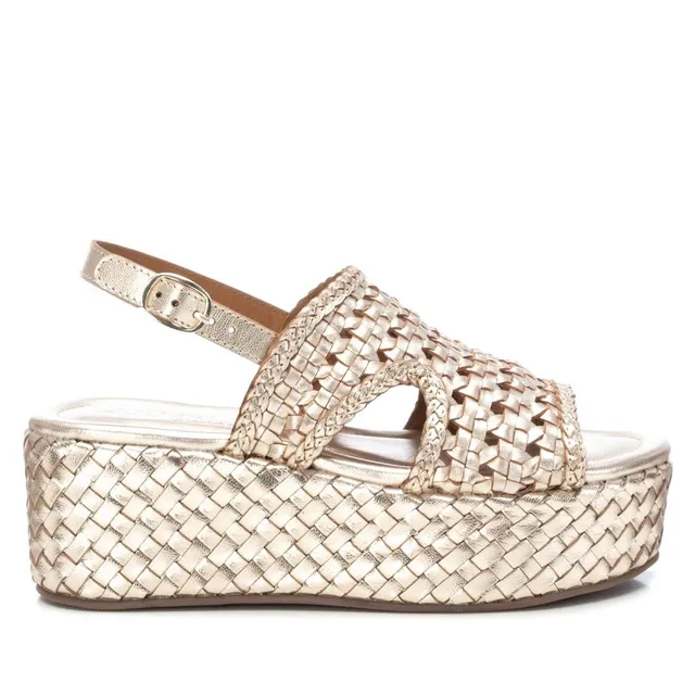 Carmela 16163603 sandales cuir doré compensées