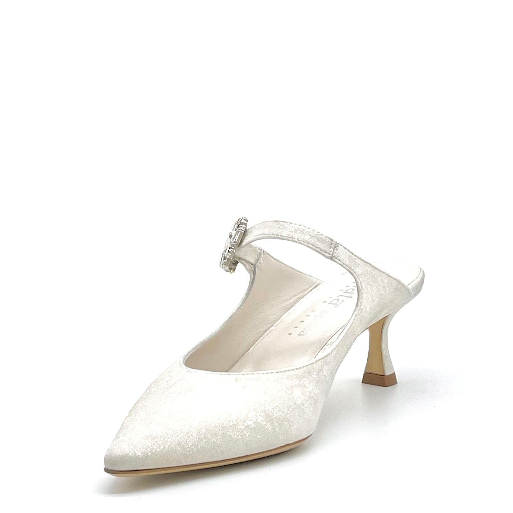ELATA S2533 sabot mariée ivoire boucle bijou