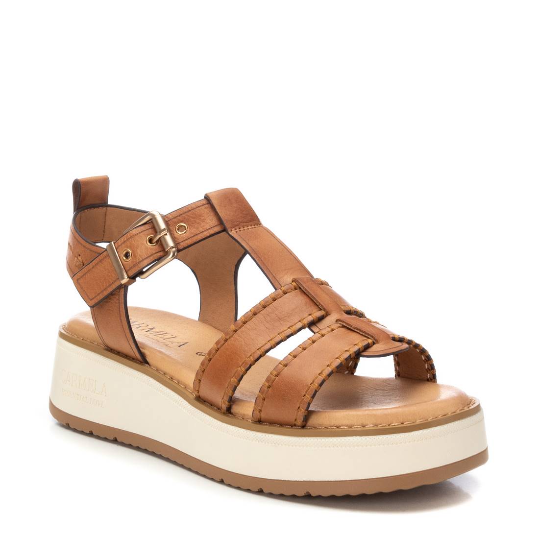 Carmela 16224602 sandale cuir camel boucle
