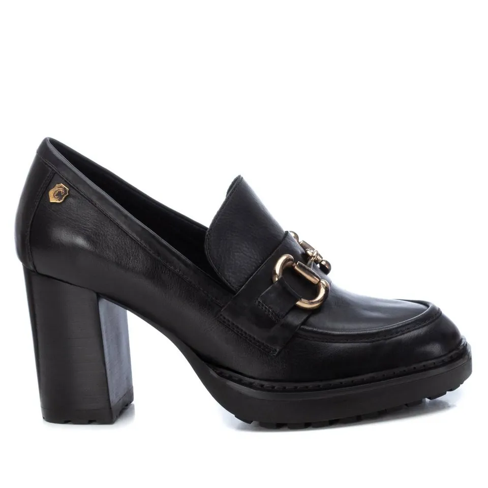 Carmela 16113401 mocassin cuir noir talon 8 cm