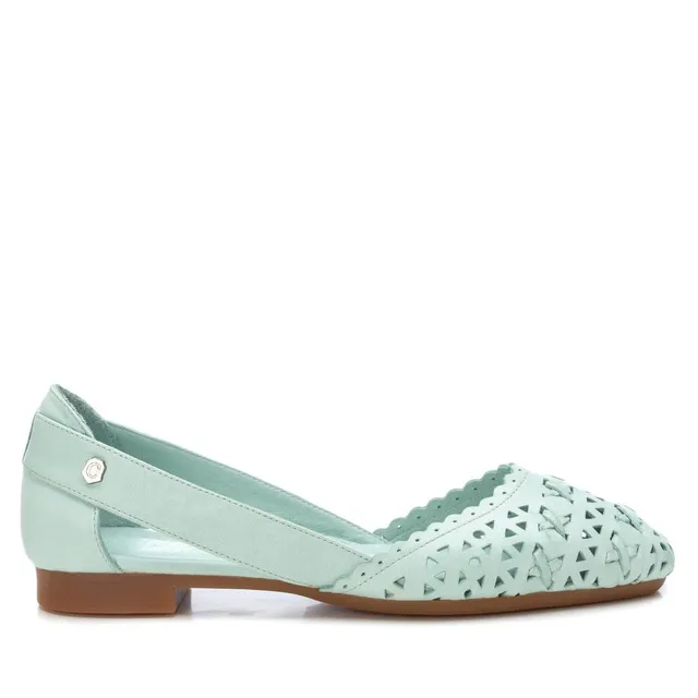 Carmela 16067203 ballerines cuir vert ajouré
