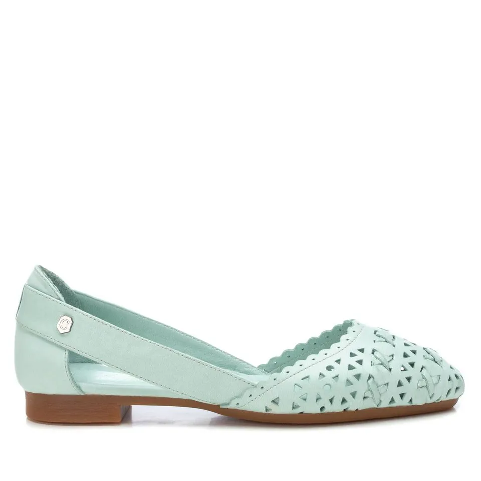 Carmela 16067203 ballerines cuir vert ajouré