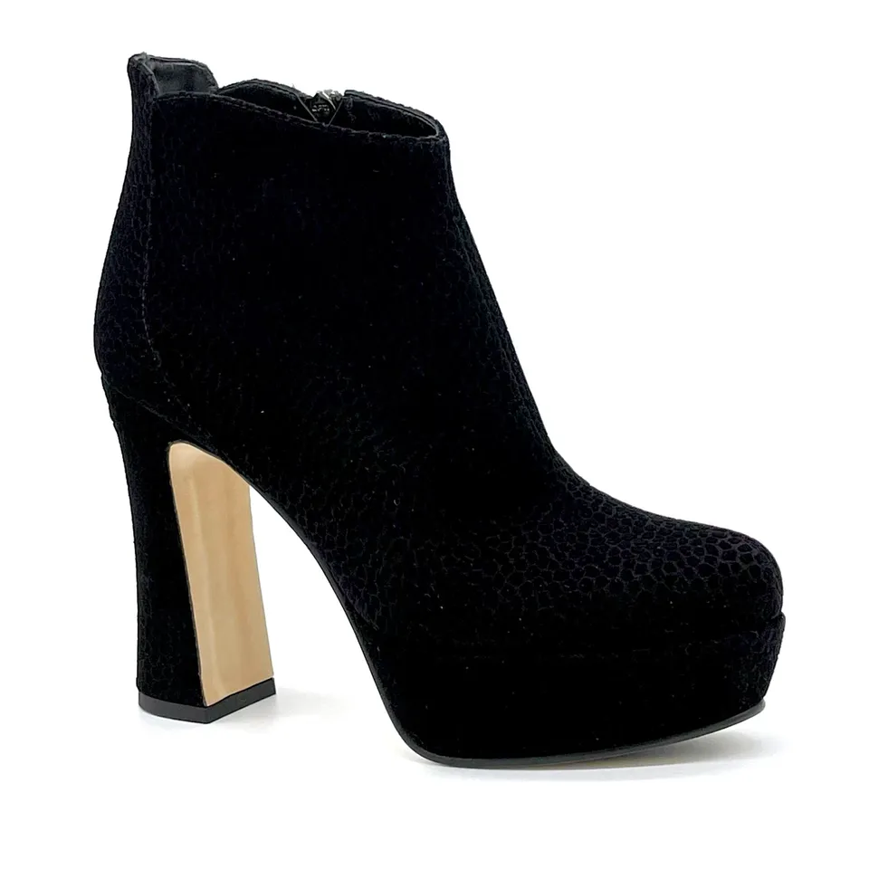 Elata 53538 bottines noir daim imprimé talon 10,5 cm