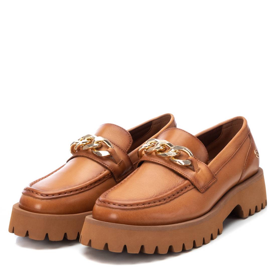 Carmela 16097502 mocassins cuir marron chaîne
