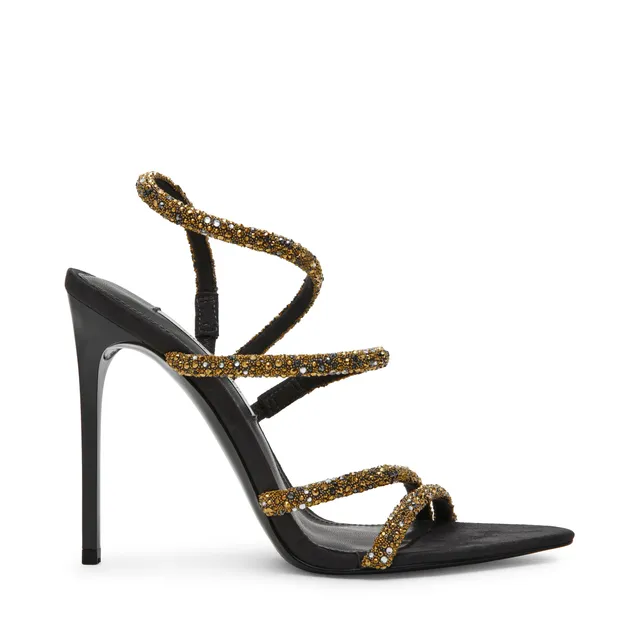 Steve Madden Sylo-R sandale talon noir doré 11 cm