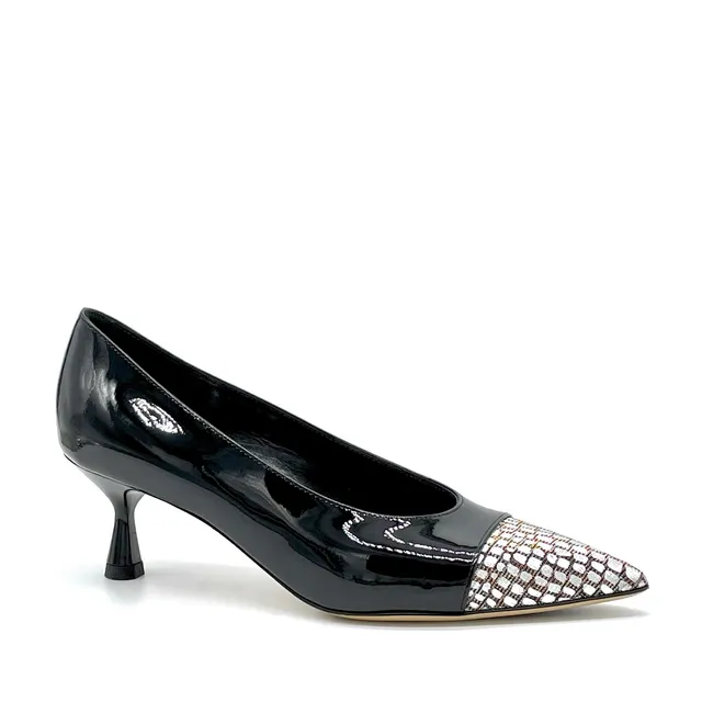 Escarpins Elata 54514 vernis noir talon 5,5 cm