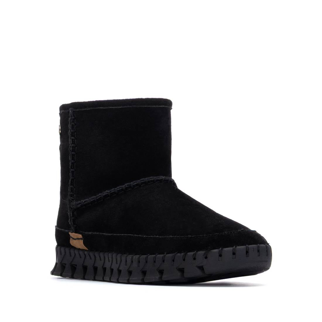 Carmela 16252903 bottines cuir noir fourrées plates