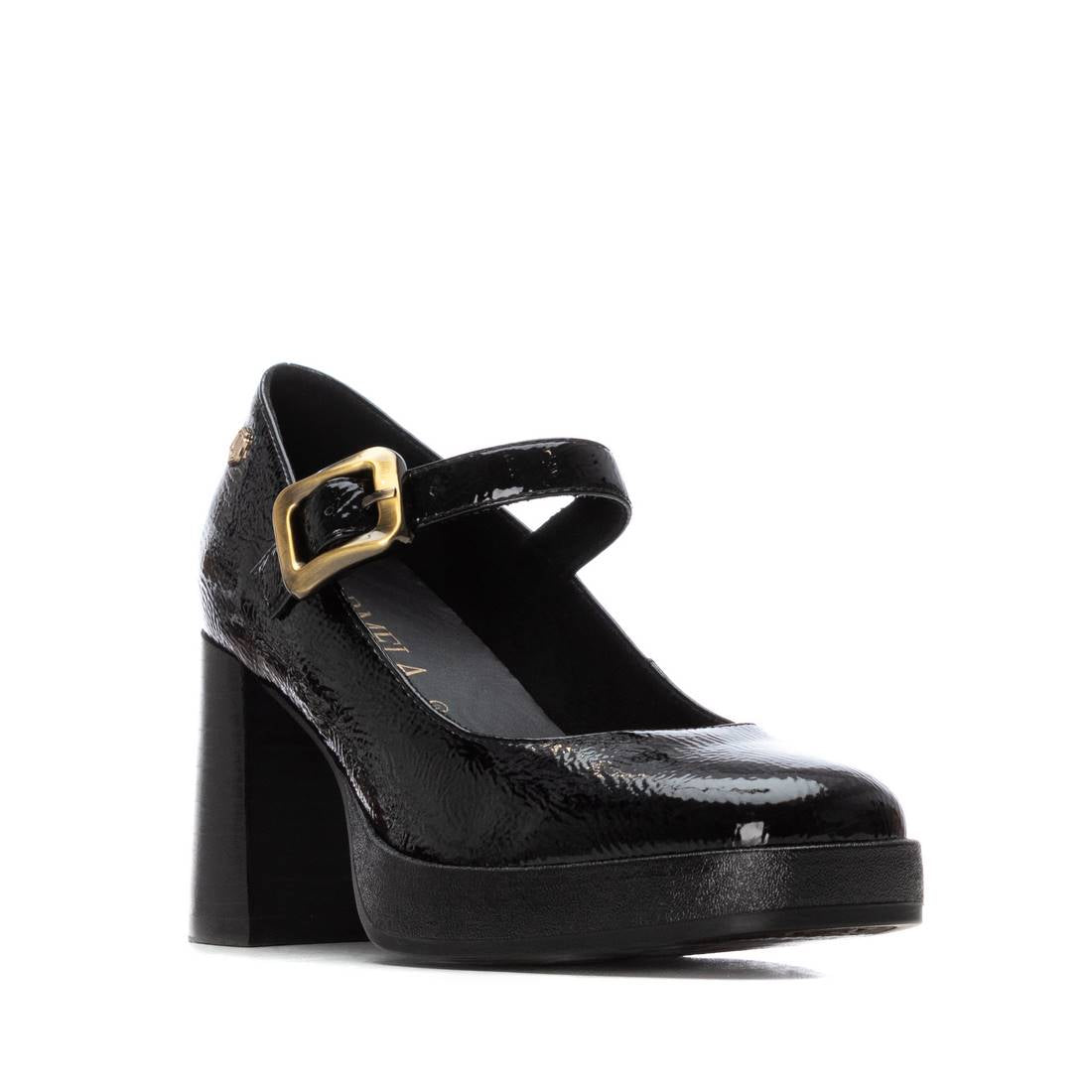Carmela 16253503 escarpin noir verni talon large