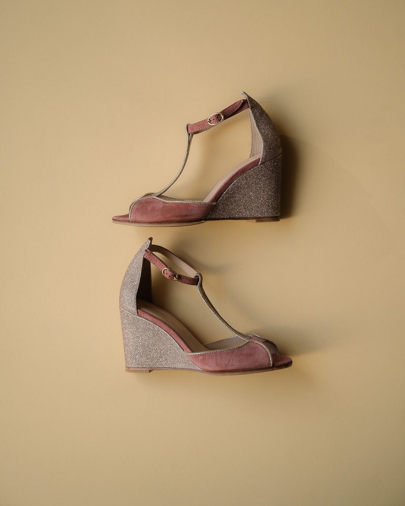 Dessine Moi Un Soulier Charlotte sandales velours rose thé paillettes