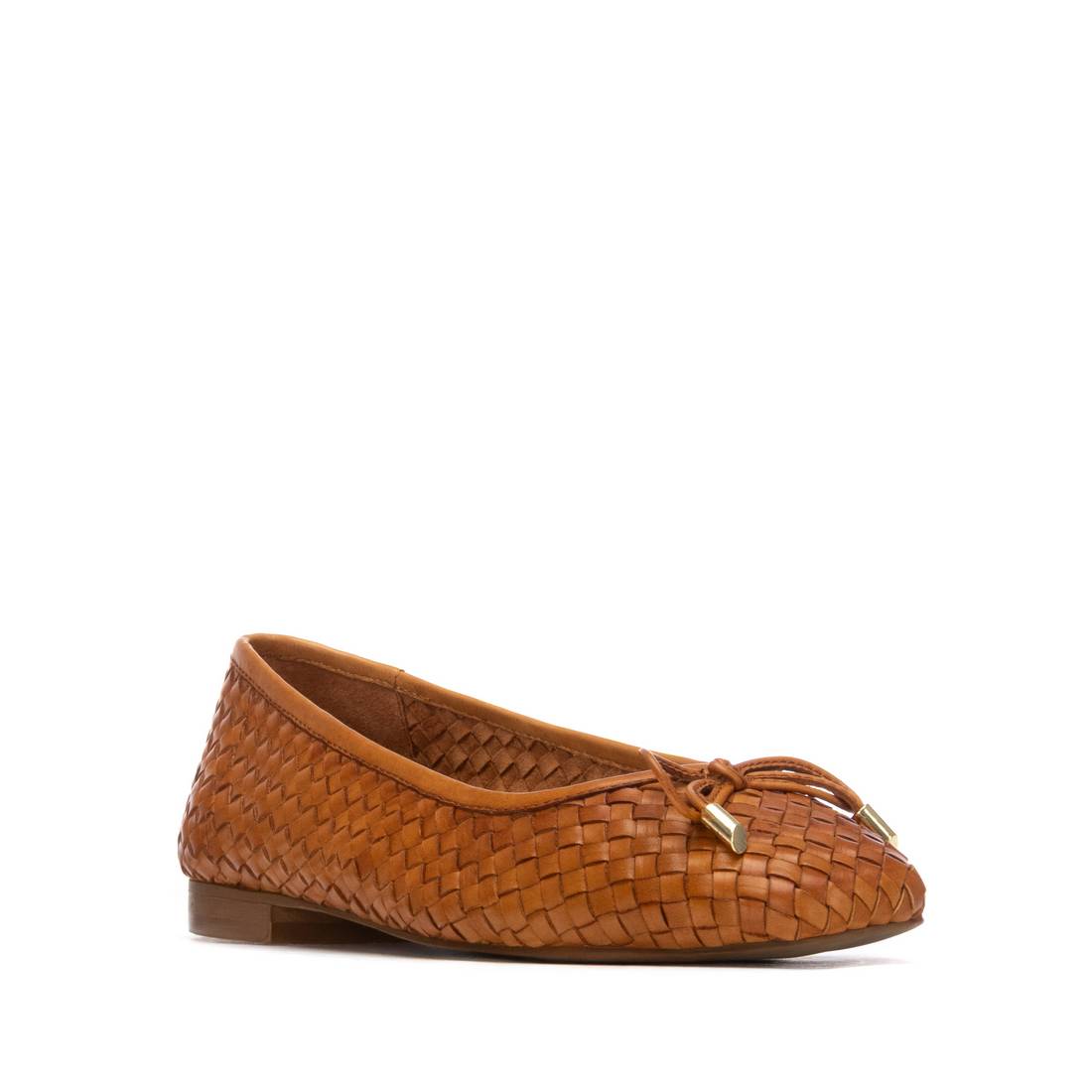 Carmela 16329601 ballerine camel cuir tressée plate