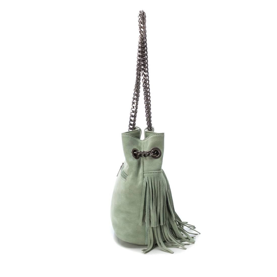 Carmela 18605202 sac femme vert cuir franges