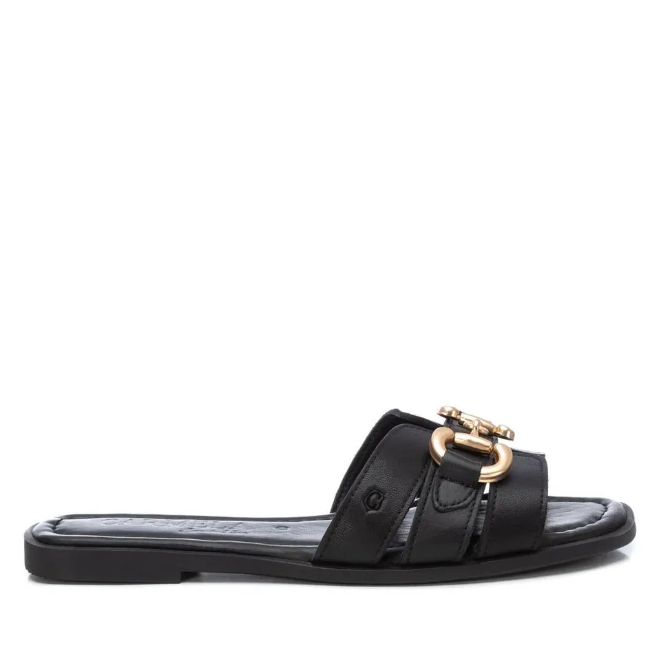 Carmela 16157002 sandales femme noir cuir chaîne