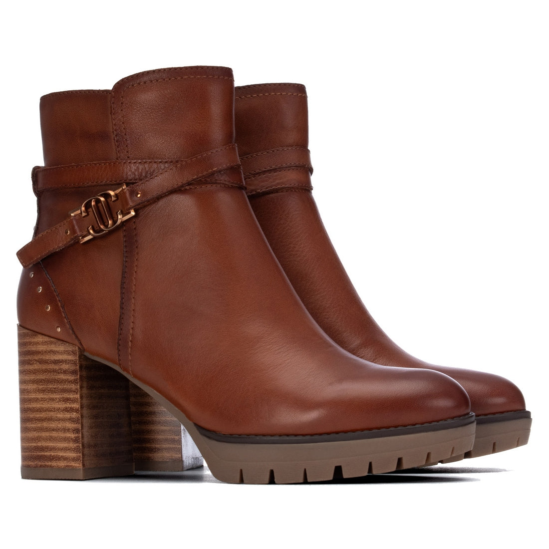 Carmela 16428002 boots femme cuir camel semelle crantée