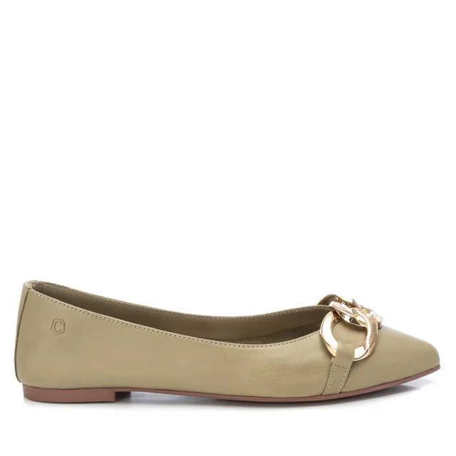 Carmela 16055105 ballerines cuir vert chaîne plat