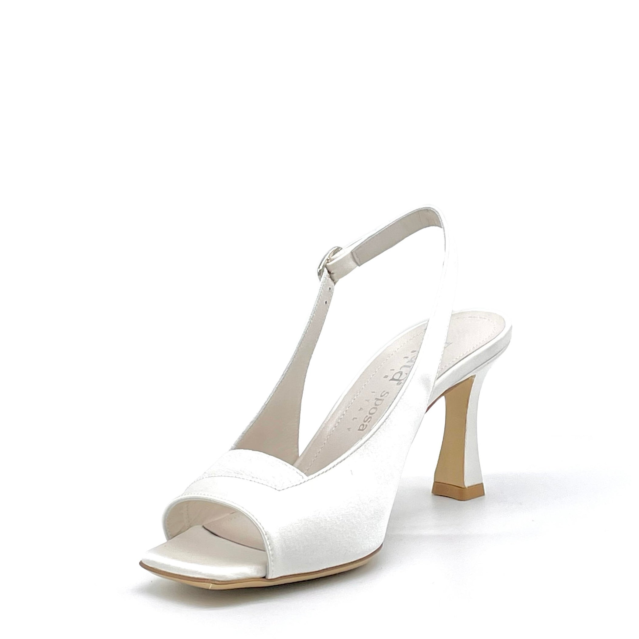 ELATA S2541 sandales mariée satin blanc talon 7,5 cm