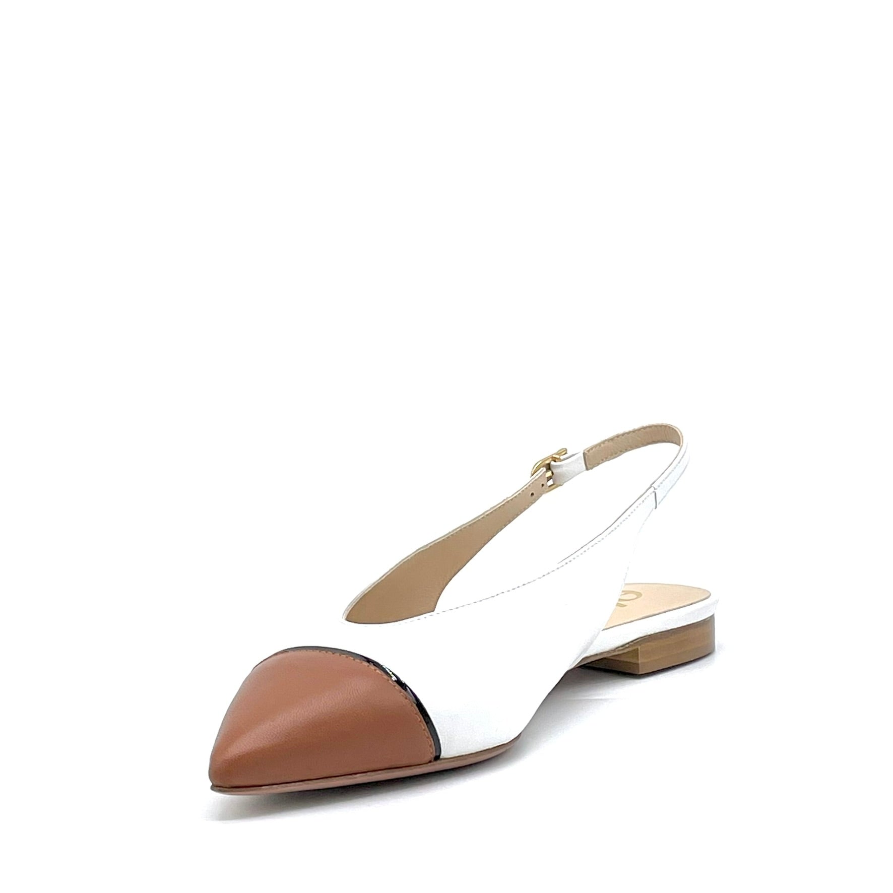 Elata 26206-2 slingbacks cuir blanc talon 1 cm