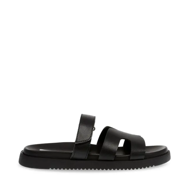 Steve Madden Missile-E sandales plates noir cuir