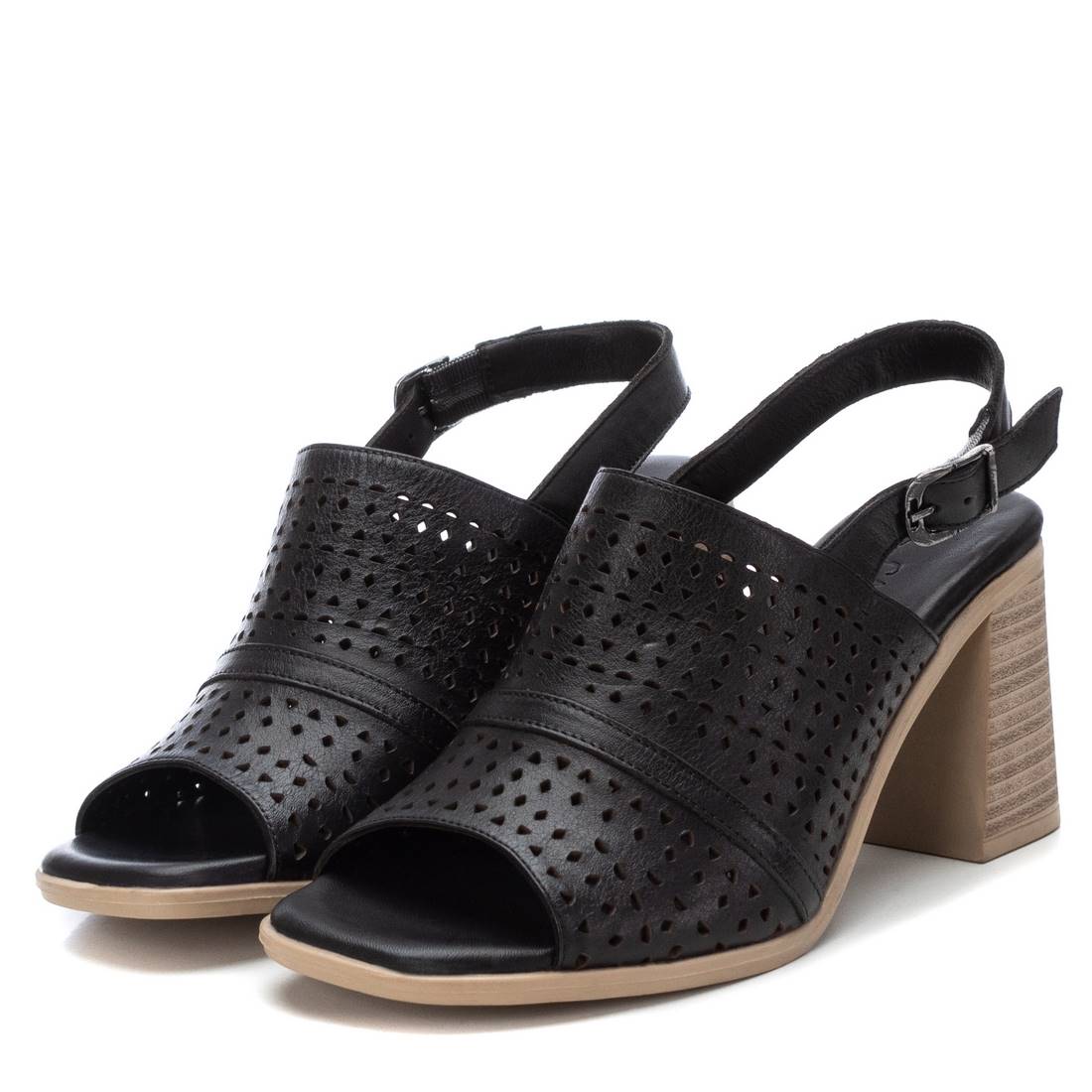 Carmela 16065104 sandale cuir noir talon 9 cm
