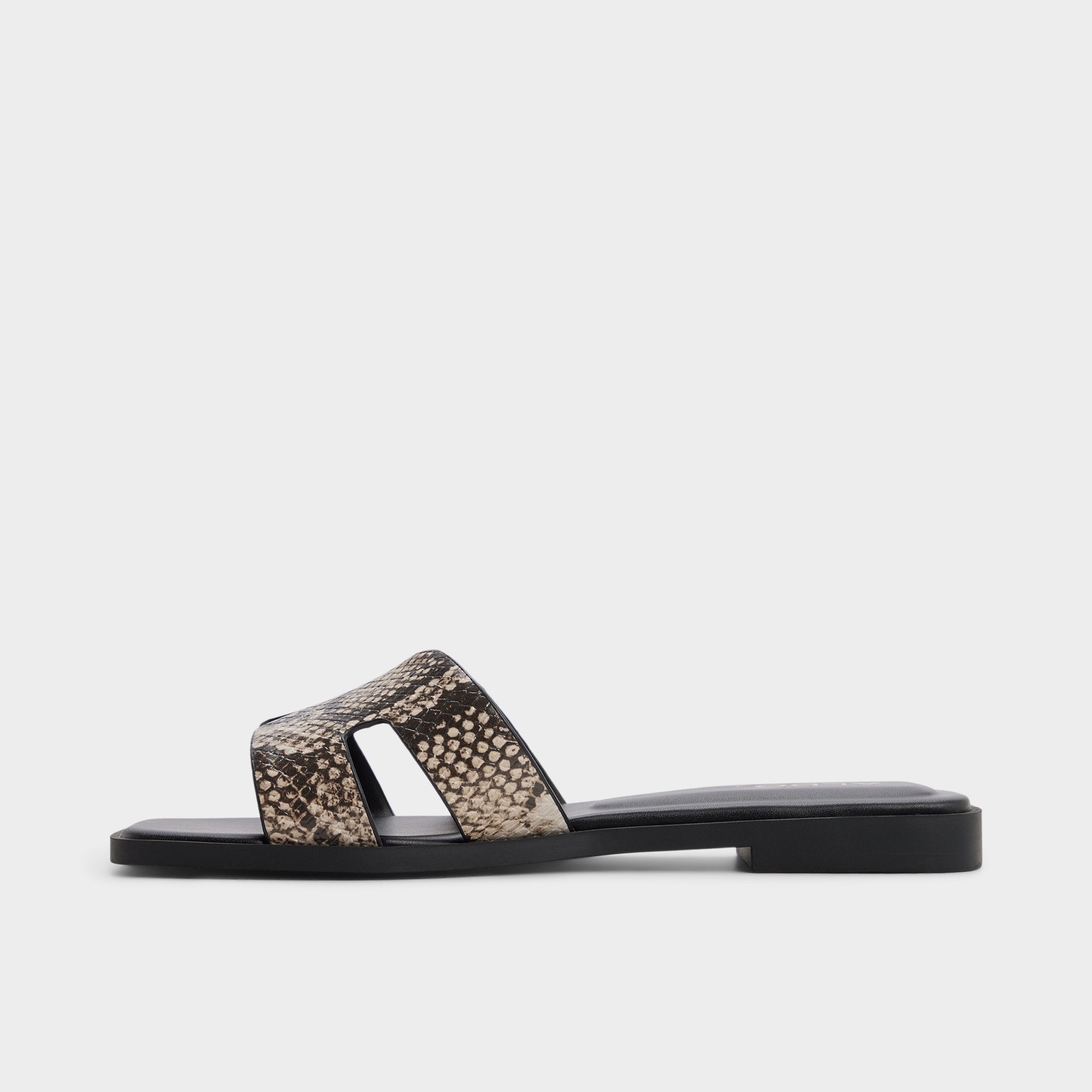 Aldo Itsandal sandales plates effet serpent marron