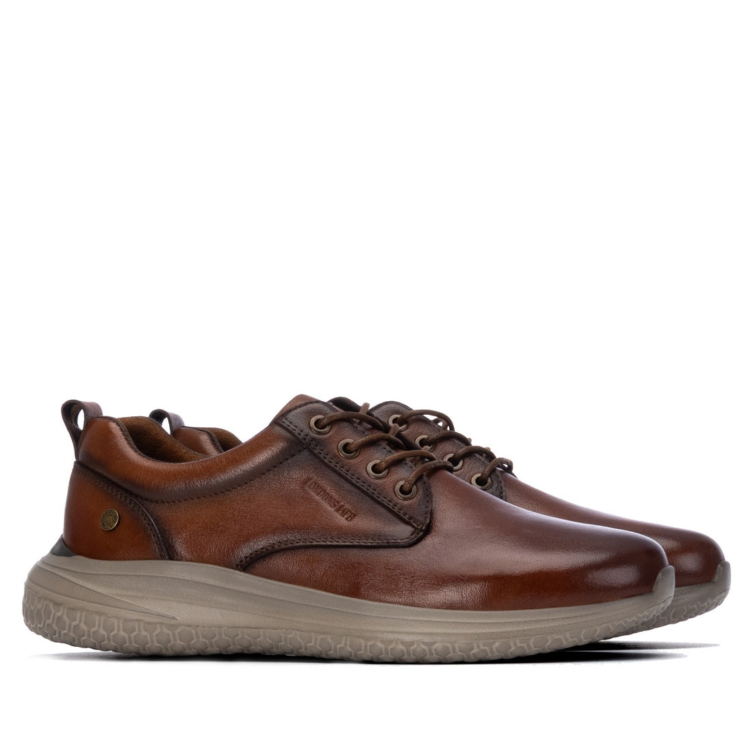 Carmela 16419501 derby homme cuir camel talon plat