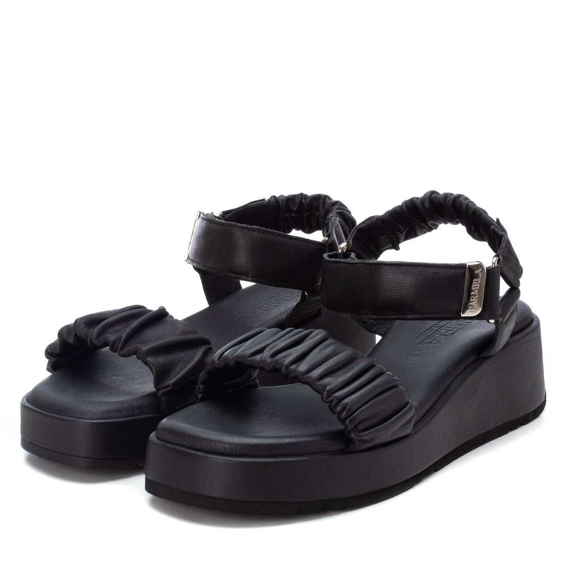 Carmela 16081112 sandales femme noires cuir plat