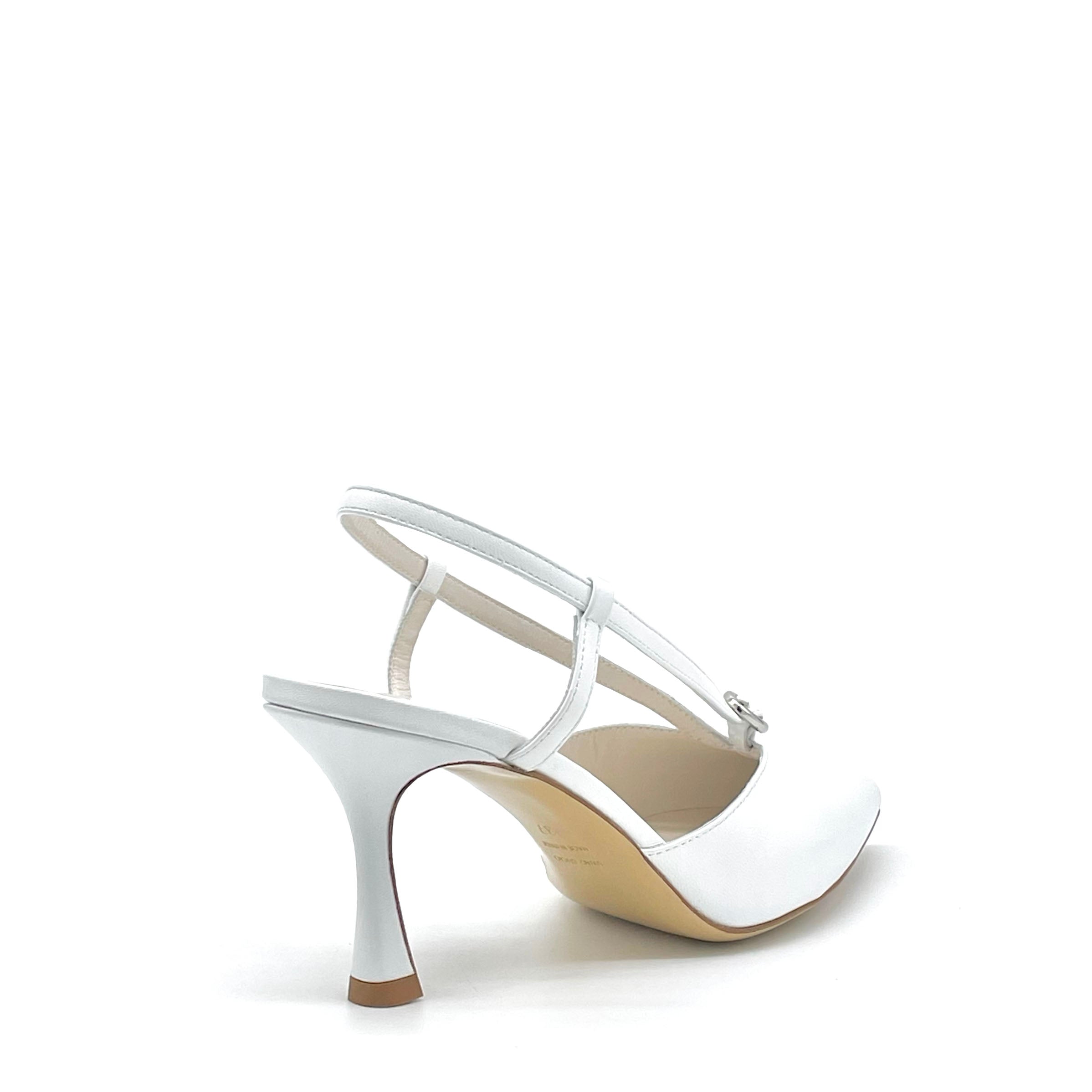 Elata S2637 slingback cuir blanc mariée