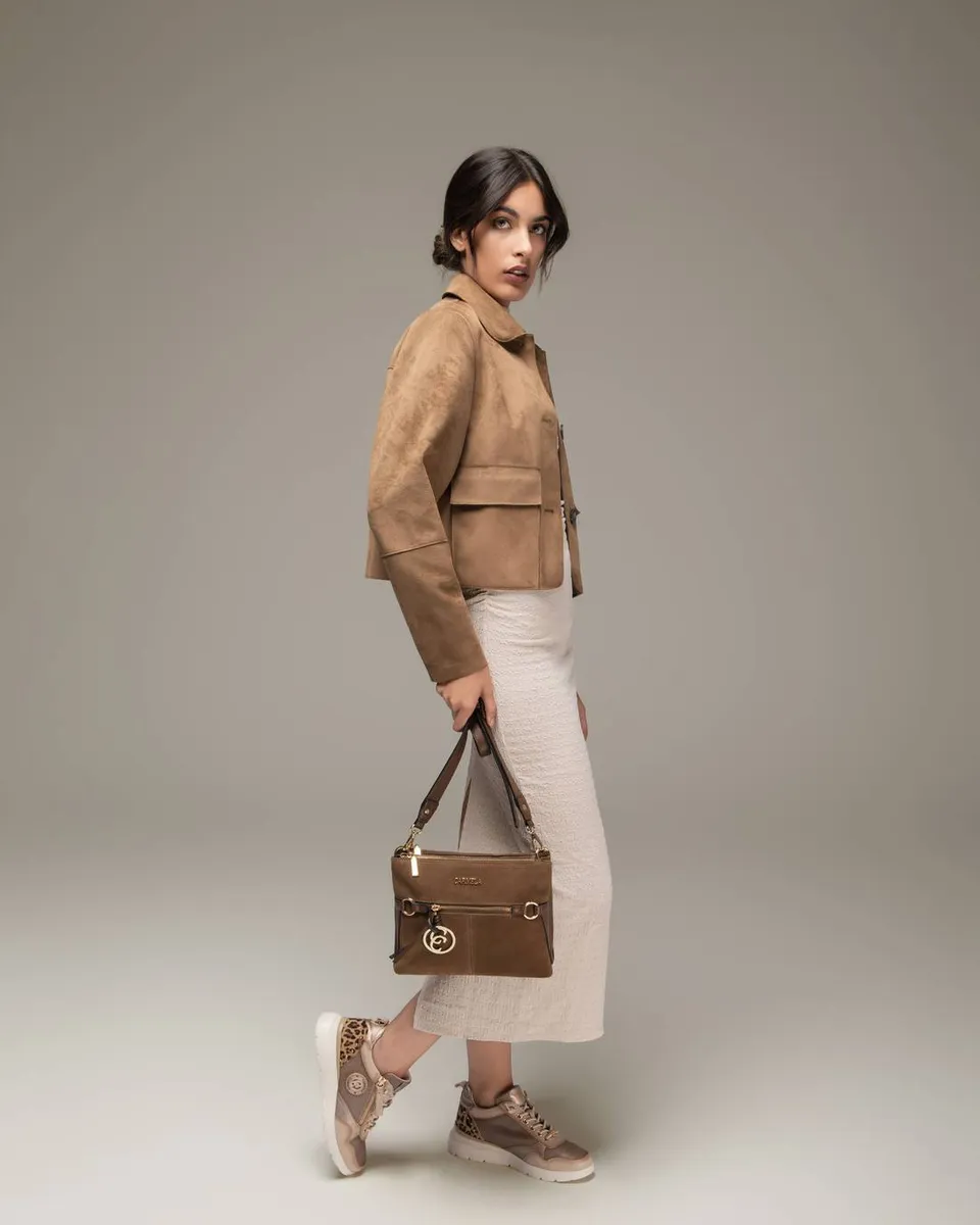 Carmela 18617401 sac cuir camel bandoulière