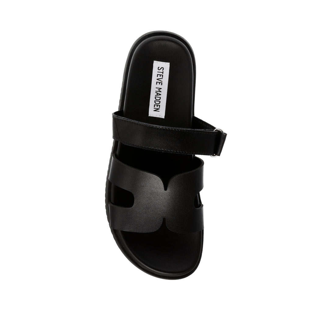 Steve Madden Missile-E sandales plates noir cuir