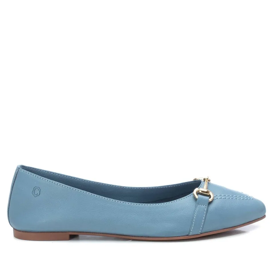 Carmela 16055208 ballerine cuir bleu plat