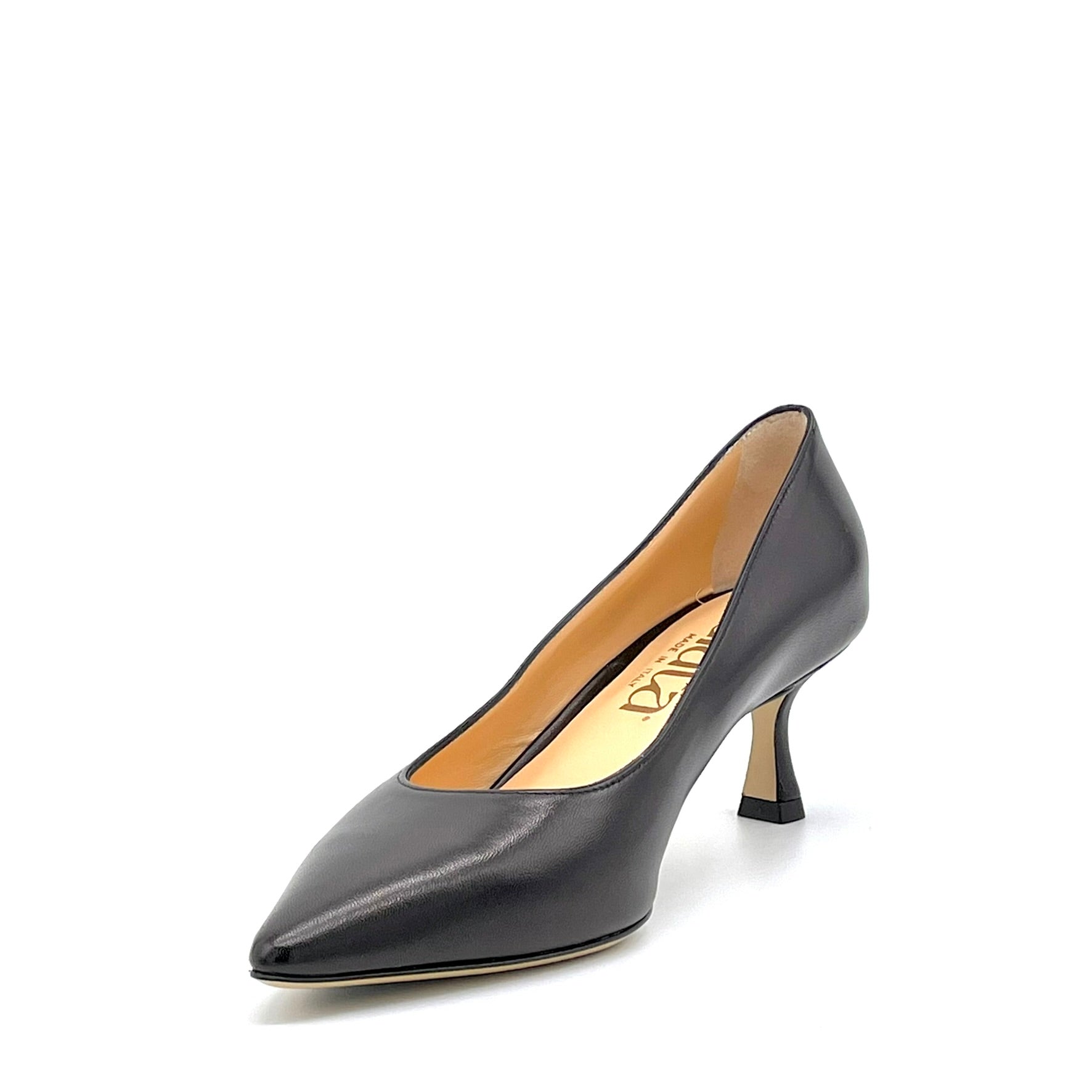 ELATA 55504-1 Escarpin cuir noir talon 5,5 cm