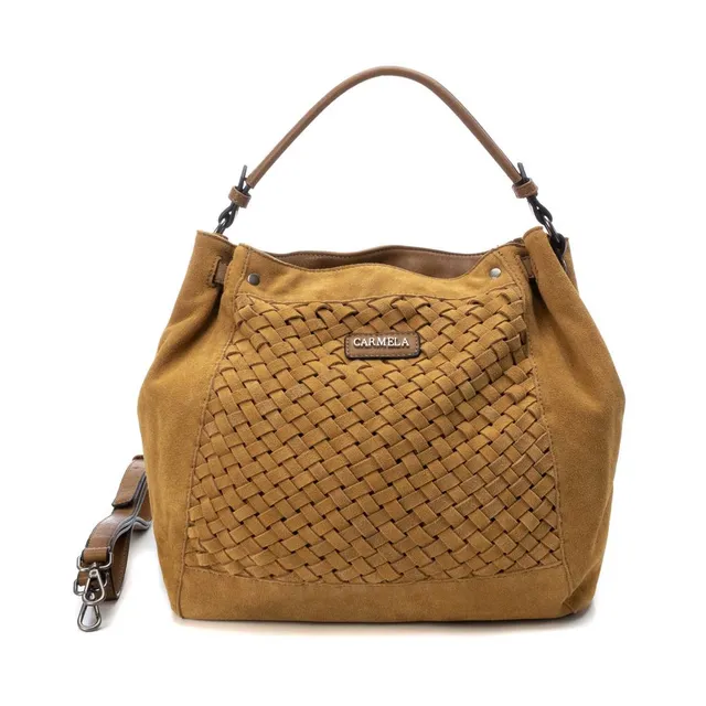 Carmela 18600205 sac bandoulière jaune daim tressé