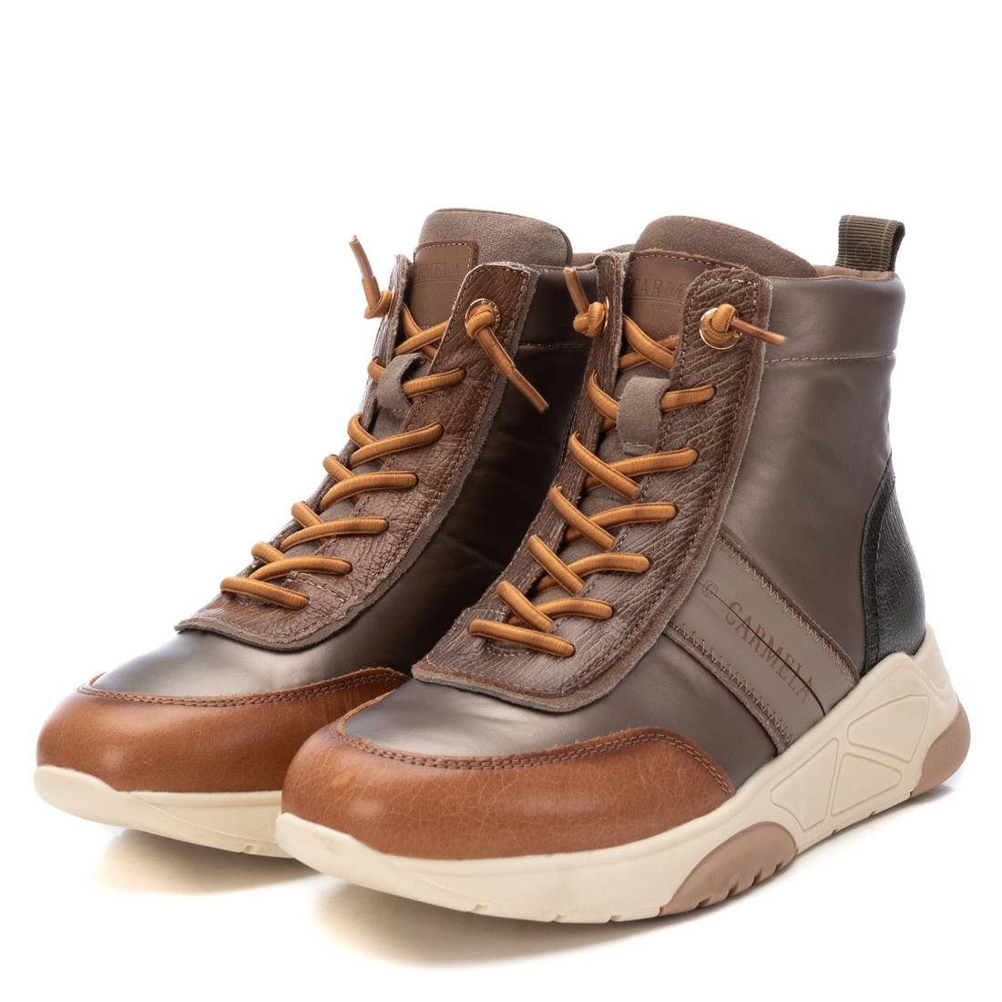Carmela 16105704 baskets montantes cuir zip marron