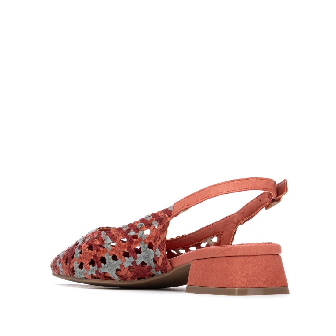 Carmela 16218512 ballerines femme corail cuir tressé