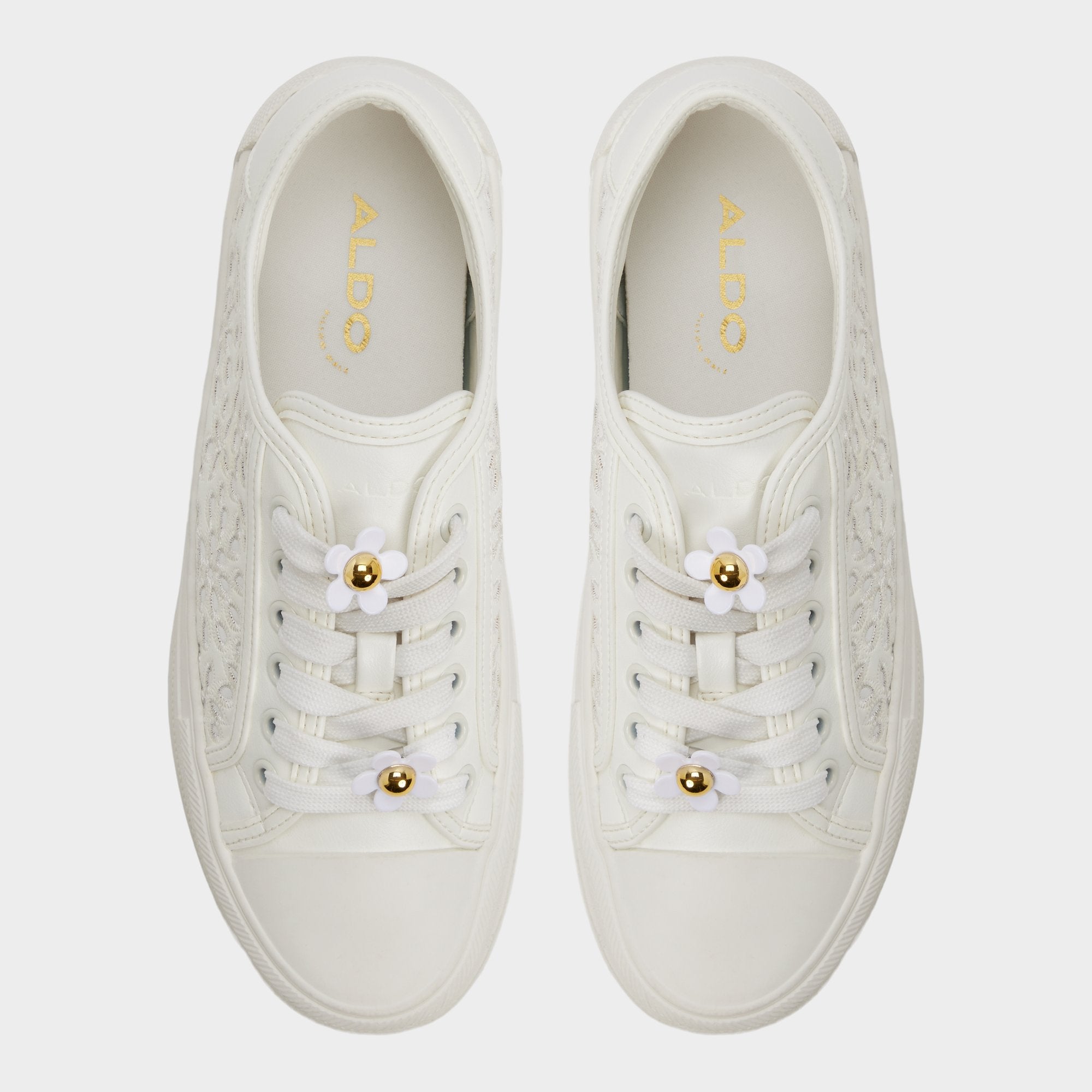 Aldo Rayes baskets plateforme blanche fleurs
