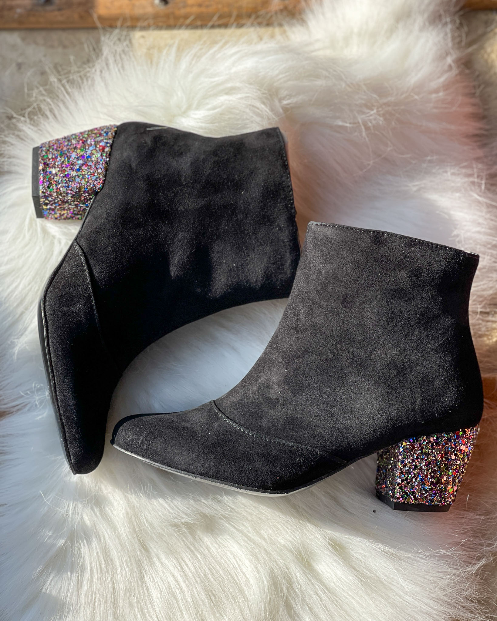 Dessine Moi Un Soulier bottines velours noir glitter talons