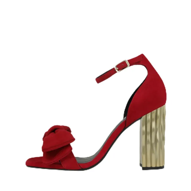 LODI WORTER sandales rouges cuir talon confort