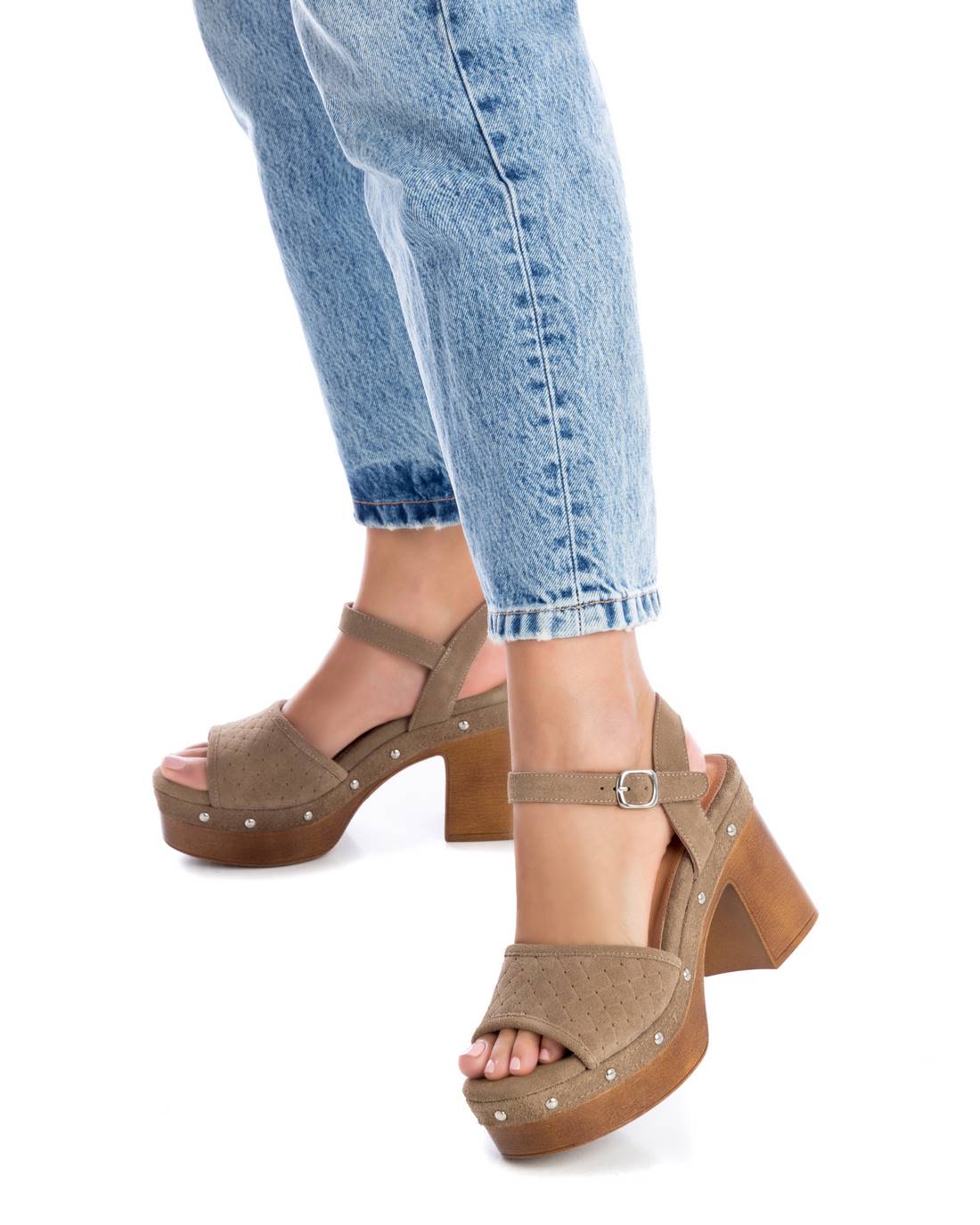 Carmela 16062303 Sandale Femme Daim Marron Talon 10 cm