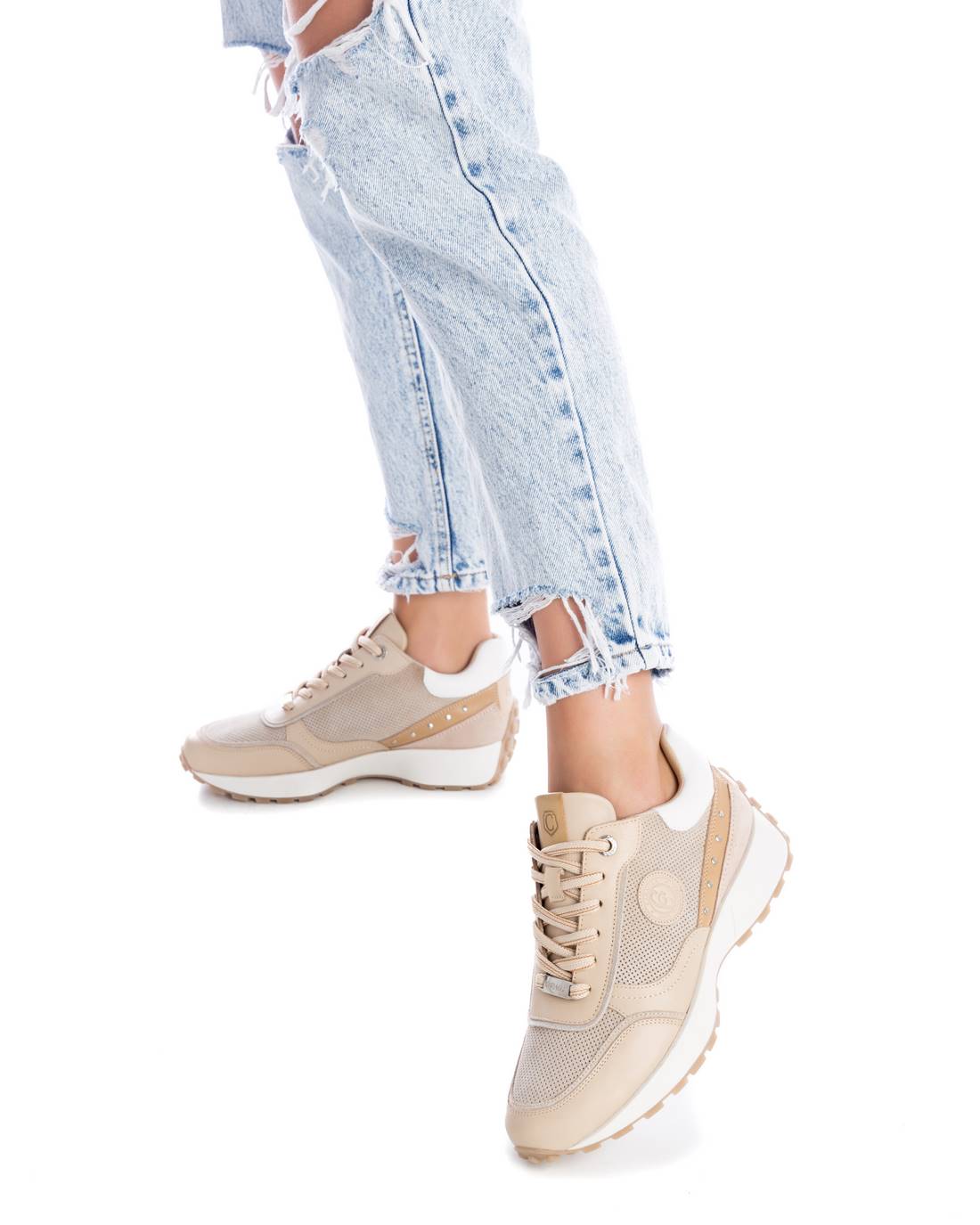 Carmela 16069904 sneakers femme cuir marron clous