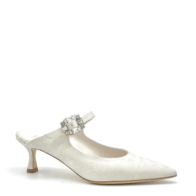 ELATA S2533 sabot mariée ivoire boucle bijou