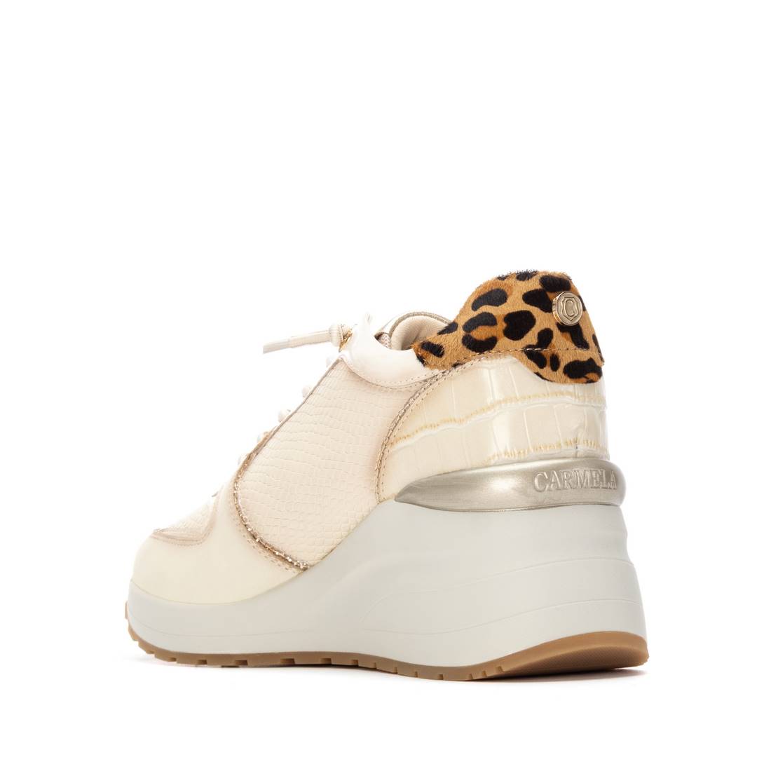Carmela 16244402 baskets cuir blanc compensées