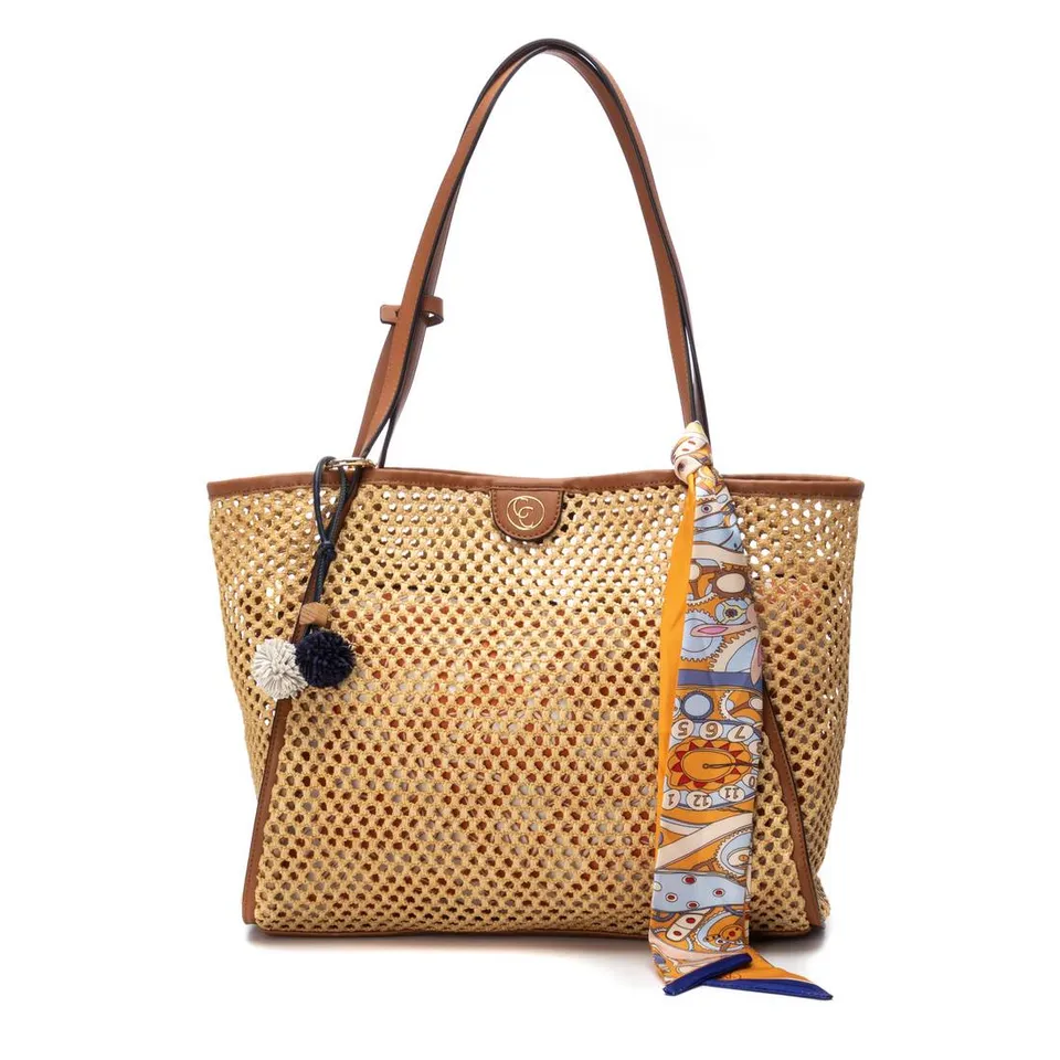 Carmela 18622301 sac épaule effet rafia camel