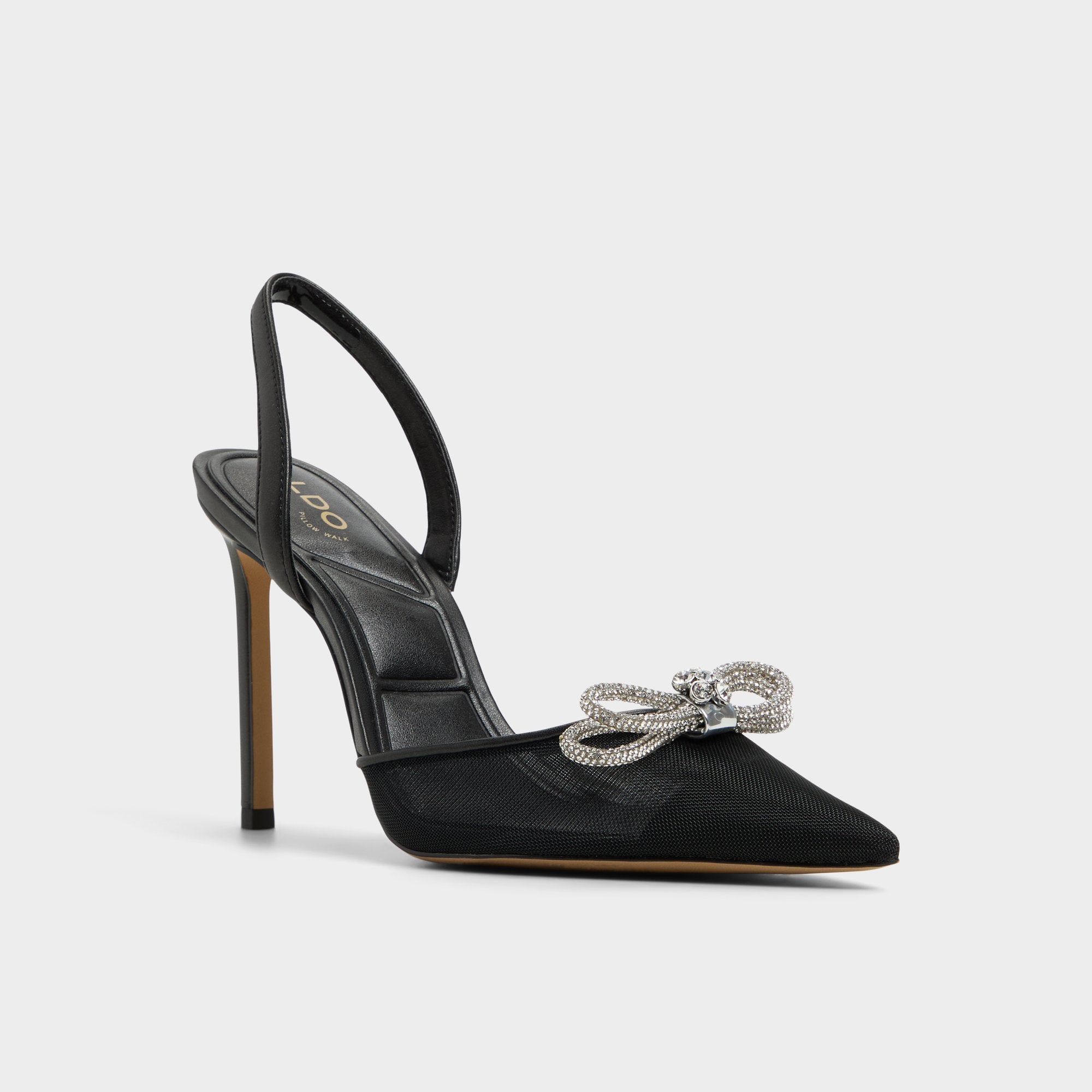 ALDO Addie escarpins noir noeud strass bout pointu