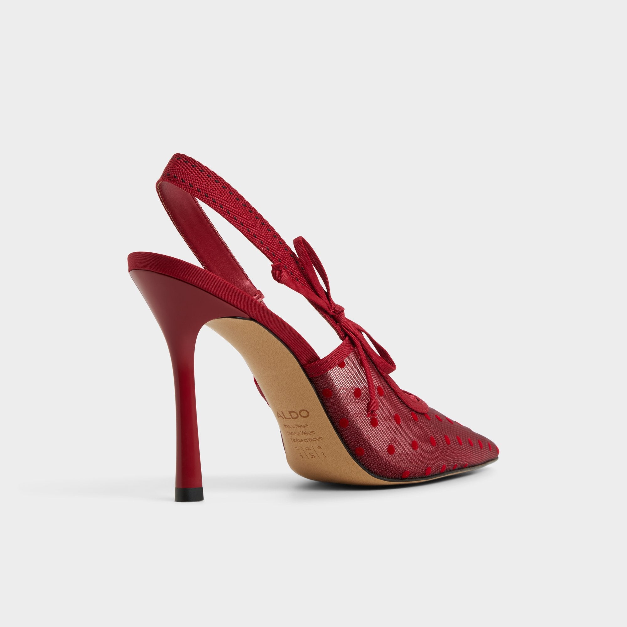 ALDO Hennie Slingback Rouge Mesh À Pois Talon