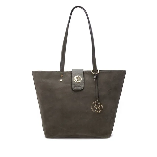 Carmela 18616203 shopper cuir kaki 31x46x17cm