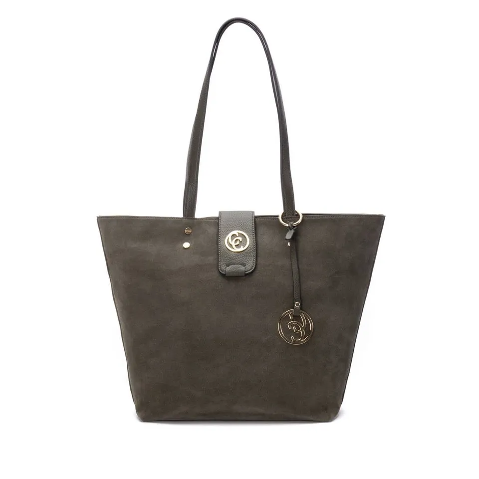 Carmela 18616203 shopper cuir kaki 31x46x17cm